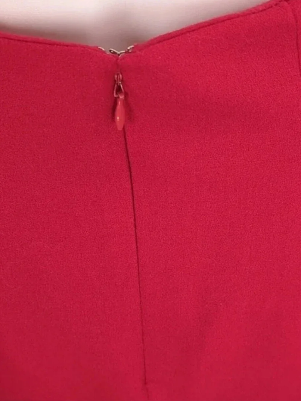 Vintage Dana Brooke Petites Red Wool Pencil Skirt